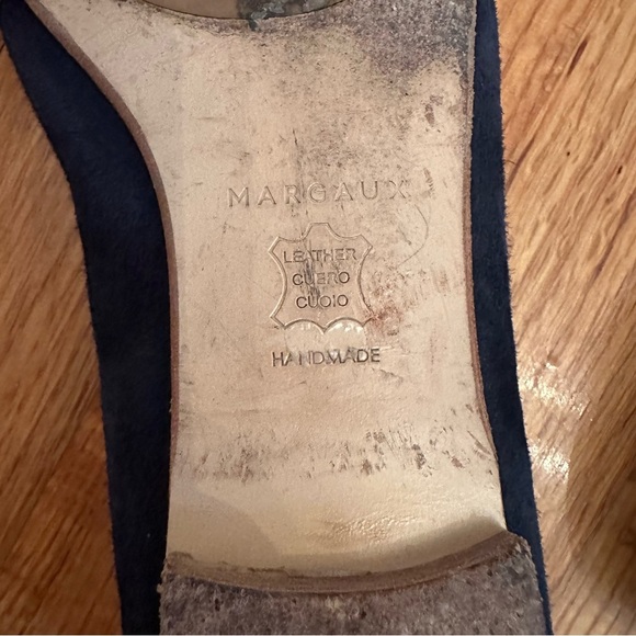 Margaux The Classic Midnight Blue Suede Round Toe Ballet Flat Size 38 - Picture 8 of 16